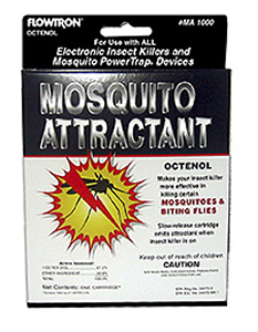 Flowtron Octenol Mosquito Attractant Cartridge 6-pack. Twice as effective as black light alone. Increases unit's effectiveness during daylight hours.
